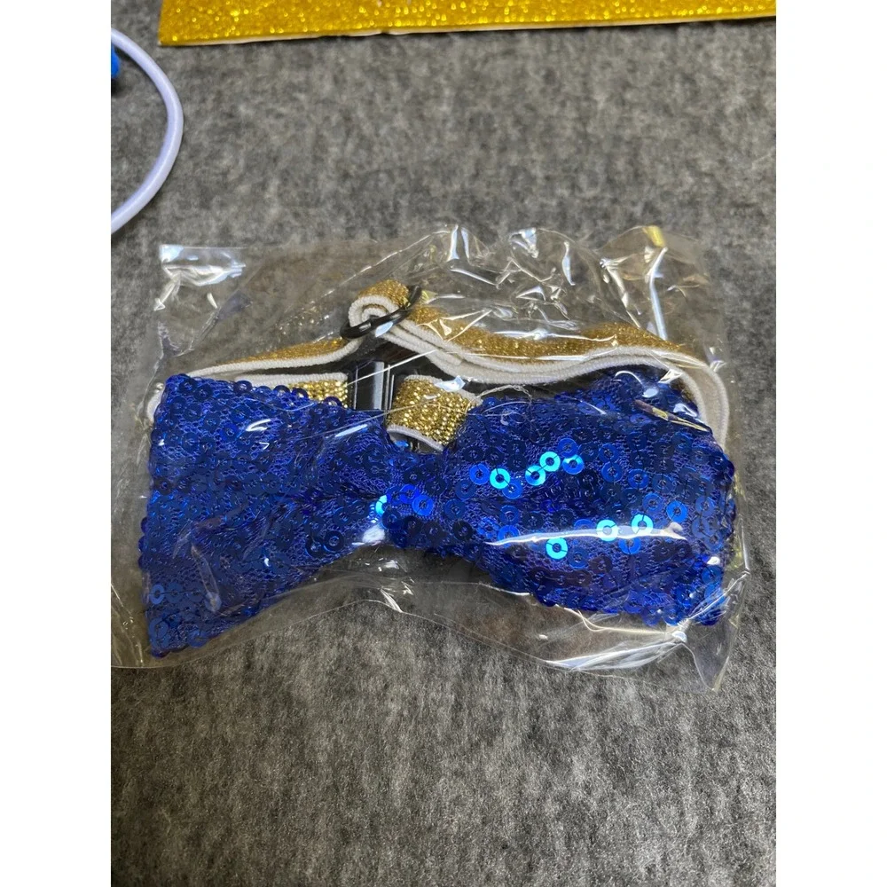 New Small Dog Birthday Party Set Blue Hat Bandana Bow Tie Banner Balloons Small